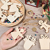 DIY Christmas Unfinished Wood Pendant Decorations Kits WOOD-SC0001-88-3