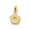 Ion Plating(IP) 304 Stainless Steel Micro Pave Cubic Zirconia Pendants STAS-H228-04G-07-1