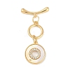 Brass Micro Pave Clear Cubic Zirconia Toggle Clasps KK-K391-26G-1