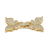 Brass Micro Pave Clear Cubic Zirconia Fold Over Clasps FIND-U017-15G-1