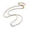 White Plastic Pearl Graduated Round Beads Pendant Necklaces NJEW-P320-21G-4