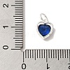 925 Sterling Silver Cubic Zirconia Heart Charms with Jump Rings FIND-U013-10S-07-3