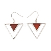 Natural Carnelian Triangle Dangle Earrings EJEW-Z024-10B-P-1