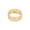 Hollow Out Flower Brass Micro Pave Clear Cubic Zirconia Finger Rings FS-WGD1340-06-2