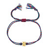 304 Stainless Steel Alphabet Bead Adjustable Bracelets IC6774-8-1