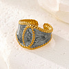 304 Stainless Steel Enamel Open Cuff Rings WG6321C-02-1