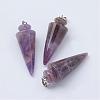 Natural Amethyst Pendants G-P236-07-1