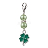 5Pcs 5 Colors Clover Alloy Enamel Pendant Decorations HJEW-JM02648-3