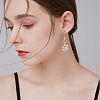 6 Pieces Flower Clear Cubic Zirconia Charm Pendant Brass Flower Charm Long-Lasting Plated Pendant for Jewelry Necklace Earring Making Crafts JX399A-4