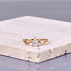 Teardrop 304 Stainless Steel with Clear Cubic Zirconia Finger Rings for Women FS-WG6614B-01-1