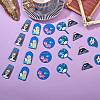 24Pcs 6 Style Transparent & Opaque Acrylic Pendants KY-SZ0001-30-4