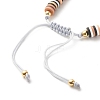 Polymer Clay Heishi Beads Braided Bracelet BJEW-JB07408-02-5