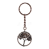 Brass Wire Wrapped Natural & Synthetic Mixed Stone Pendant Keychain KEYC-JKC00655-4