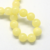 Natural Dyed Yellow Jade Gemstone Bead Strands X-G-R271-6mm-Y06-1