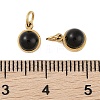 Natural Black Onyx(Dyed & Heated) Half Round Charms with Jump Ring STAS-A097-05G-10-3