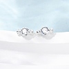 Candy 925 Sterling Silver Micro Pave Clear Cubic Zirconia Stud Earrings EJEW-K317-14G-3