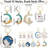 Rabbit with Moon Alloy Enamel Pendant Stitch Markers HJEW-SC00011-2