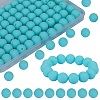 80Pcs Round Silicone Focal Beads SIL-SZ0001-24-33-1