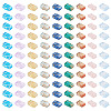180Pcs 9 Colors 2-Hole Transparent Glass Seed Beads SEED-TA0001-59-2