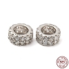 Rhodium Plated 925 Sterling Silver Spacer Beads STER-K176-05P-1