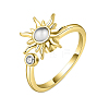 Sun Cat Eye Rotatable Open Cuff Ring for Women PW-WG28B2C-01-1