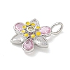Brass Micro Pave Cubic Zirconia Pendants KK-P342-09P-2