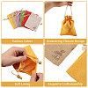 24Pcs 6 Colors Flower Printed Cloth Drawstring Bags ABAG-CA0001-22C-4