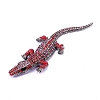 Alloy Rhinestones Alligator Brooches JEWB-S022-07A-1