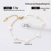 304 Stainless Steel Imitation Pearl Beaded Chain Bracelets for Women LH6839-3-1