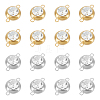 Unicraftale 16Pcs 2 Colors 304 Stainless Steel Pave Clear Cubic Zirconia Connector Charms STAS-UN0056-06-1