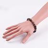 Natural Tiger Eye & Obsidian Beads Stretch Bracelets BJEW-JB02874-3