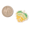 Glass Seed Beaded Maple Leaf Pendants PALLOY-MZ00889-02-2