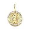 Brass Brass Micro Pave Cubic Zirconia Pendants KK-Q066-31G-1