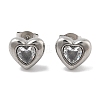 Ion Plating(IP) 304 Stainless Steel Heart Stud Earrings EJEW-C099-13PG-02-2