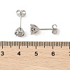 925 Sterling Silver Moissanite Rhinestone Stud Earrings EJEW-U042-05P-03-3