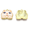 Rack Plating Printed Alloy Pendants LS-ENAM-N055-177D-1