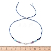 Faceted Round Natural Lapis Lazuli & Turquoise & Amethyst & Quartz Crystal Braided Bead Bracelets BJEW-F493-09G-04-5