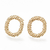 Brass Stud Earrings KK-S348-366-1