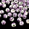 Floral Printed Porcelain Beads PORC-Q199-6mm-01-1