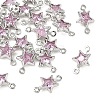SHEGRACE Brass Pave Cubic Zirconia Star Connector Charms XGRQ2O212-441B-P-1