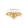 Adjustable 304 Stainless Steel with Cubic Zirconia Cuff Open Rings for Women LS-DT5559-6