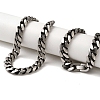 304 Stainless Steel Curb  Chain Necklaces NJEW-Q337-05B-AS-1