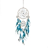 Indian Woven Web/Net with Feather Hanging Ornaments HJEW-G025-08B-1