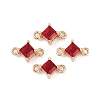 Brass Pave Glass Rhombus Links Connector Charms X1-GLAA-Q088-001J-1