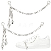 2Pcs Alloy Curb Chain & Heart Boot Strap Chains FIND-CP0003-35-1