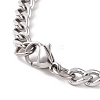304 Stainless Steel Curb Chain Bracelet for Men Women BJEW-E031-08P-3