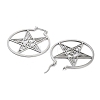 304 Stainless Steel Ring with Star Hoop Earrings for Women EJEW-R156-02P-2