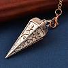 Rack Plating Brass Cone Dowsing Pendulum Pendants AJEW-G064-01RG-2