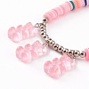 Polymer Clay Heishi Beads Stretch Charm Bracelets BJEW-JB05767-02-2