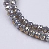 Electroplate Glass Beads Strands GLAA-F077-FR11-3